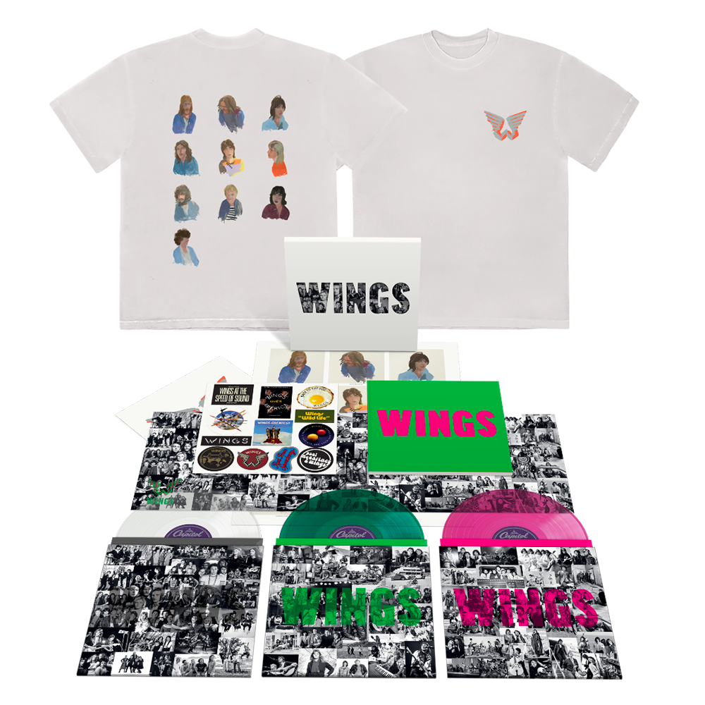 WINGS - 3LP Limited Edition Colour Collection + WINGS Watercolour T-Shirt Fan Pack