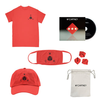 McCartney III - Pack rouge : CD avec titre bonus + Jeu de dés + Masque + t-shirt + casquette